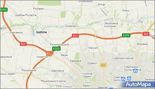 mapa Natalin gmina Jastków, Natalin gmina Jastków na mapie Targeo