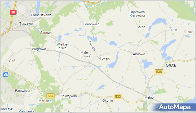 mapa Nicwałd, Nicwałd na mapie Targeo