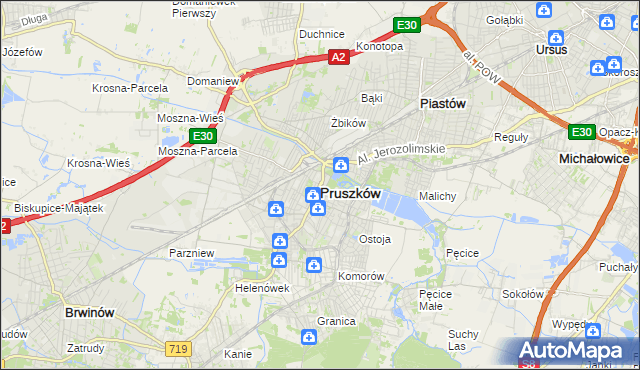 mapa Pruszków, Pruszków na mapie Targeo