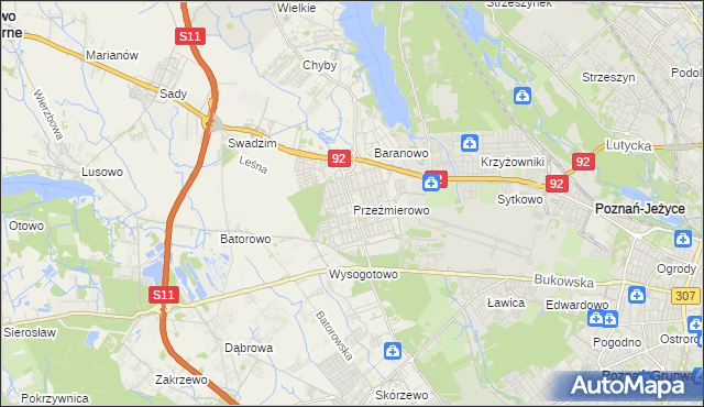 mapa Przeźmierowo, Przeźmierowo na mapie Targeo