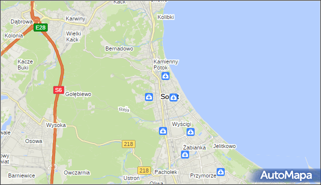 mapa Sopotu, Sopot na mapie Targeo