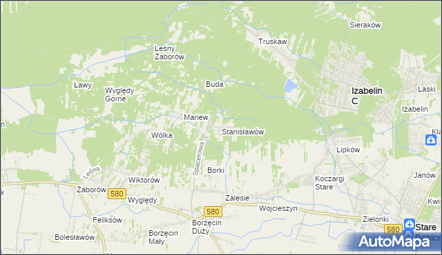 mapa Stanisławów gmina Stare Babice, Stanisławów gmina Stare Babice na mapie Targeo