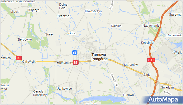 mapa Tarnowo Podgórne, Tarnowo Podgórne na mapie Targeo