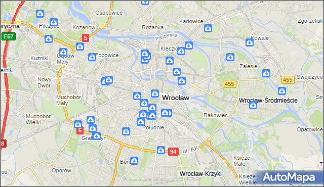 mapa Wrocławia, Wrocław na mapie Targeo