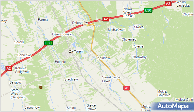 mapa Bełchów, Bełchów na mapie Targeo