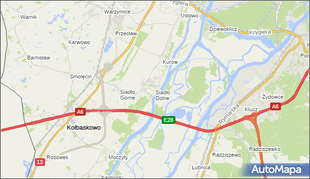 mapa Siadło Dolne, Siadło Dolne na mapie Targeo