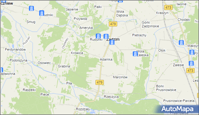 mapa Adamka, Adamka na mapie Targeo