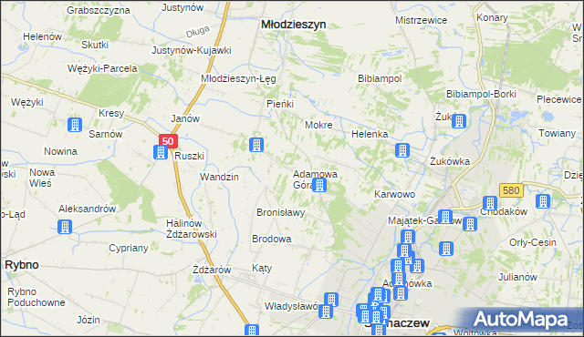mapa Adamowa Góra, Adamowa Góra na mapie Targeo