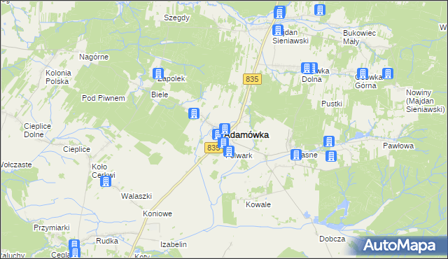 mapa Adamówka powiat przeworski, Adamówka powiat przeworski na mapie Targeo