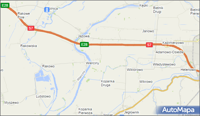 mapa Adamowo gmina Elbląg, Adamowo gmina Elbląg na mapie Targeo