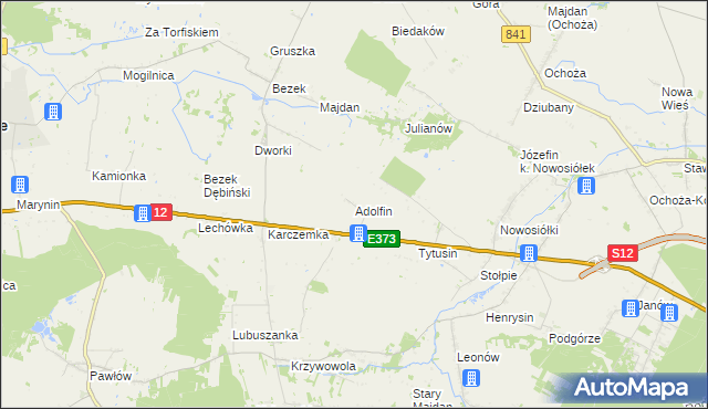 mapa Adolfin gmina Siedliszcze, Adolfin gmina Siedliszcze na mapie Targeo