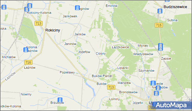 mapa Aleksandrów gmina Ujazd, Aleksandrów gmina Ujazd na mapie Targeo