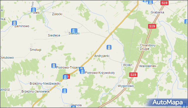 mapa Andryjanki, Andryjanki na mapie Targeo