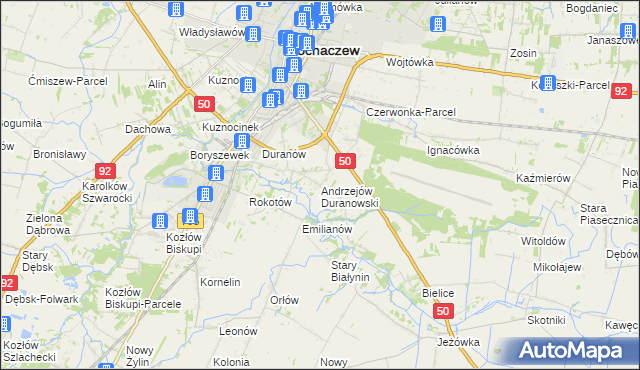 mapa Andrzejów Duranowski, Andrzejów Duranowski na mapie Targeo