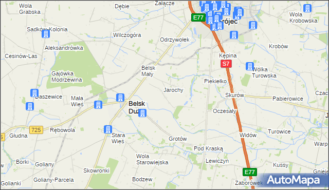 mapa Anielin gmina Belsk Duży, Anielin gmina Belsk Duży na mapie Targeo