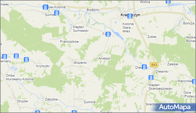 mapa Anielpol, Anielpol na mapie Targeo