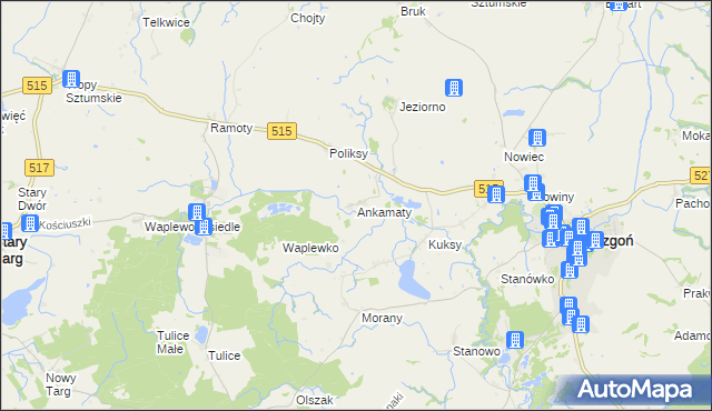 mapa Ankamaty, Ankamaty na mapie Targeo