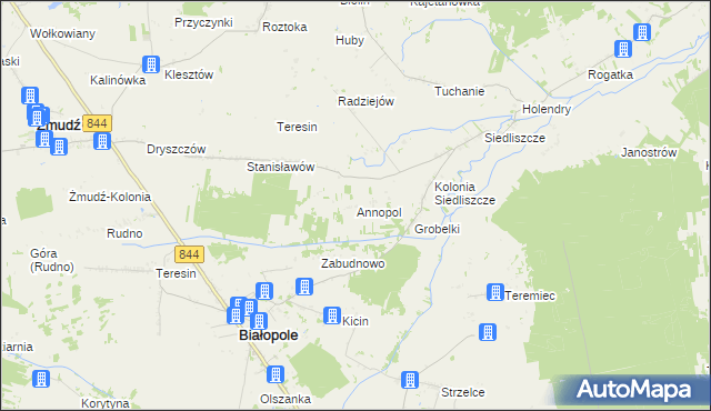 mapa Annopol gmina Żmudź, Annopol gmina Żmudź na mapie Targeo