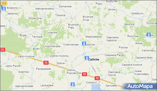 mapa Antoniew-Lubocha, Antoniew-Lubocha na mapie Targeo