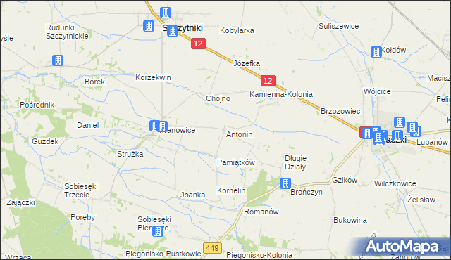 mapa Antonin gmina Szczytniki, Antonin gmina Szczytniki na mapie Targeo