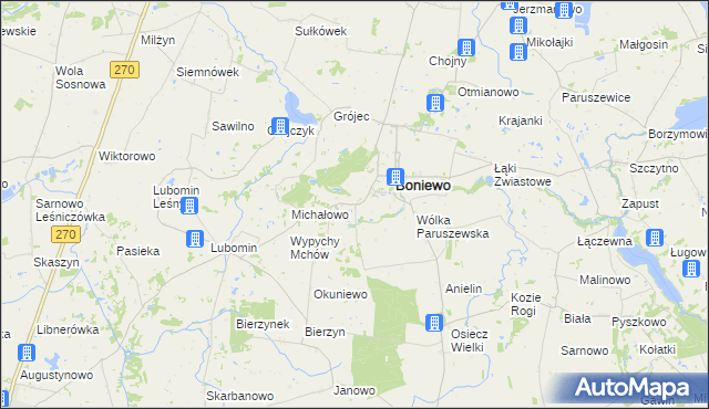 mapa Arciszewo gmina Boniewo, Arciszewo gmina Boniewo na mapie Targeo