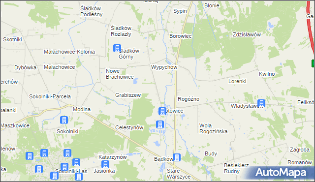 mapa Astachowice, Astachowice na mapie Targeo