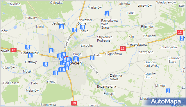 mapa Atalin, Atalin na mapie Targeo