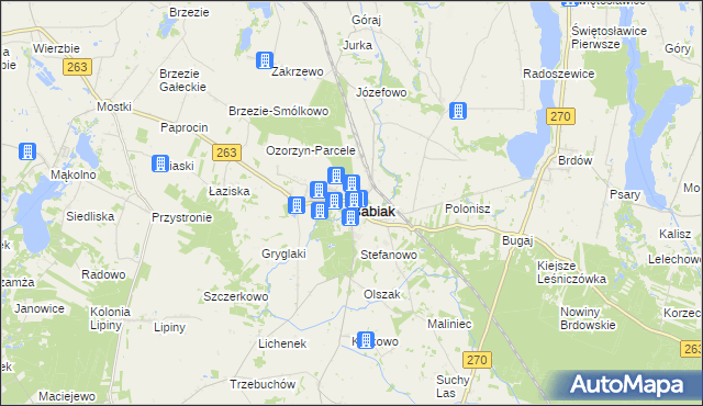mapa Babiak powiat kolski, Babiak powiat kolski na mapie Targeo