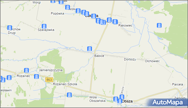 mapa Babice gmina Obsza, Babice gmina Obsza na mapie Targeo