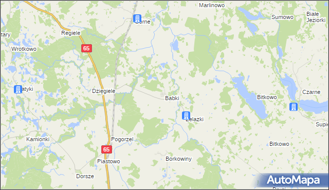 mapa Babki gmina Gołdap, Babki gmina Gołdap na mapie Targeo