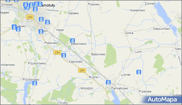 mapa Baborowo, Baborowo na mapie Targeo