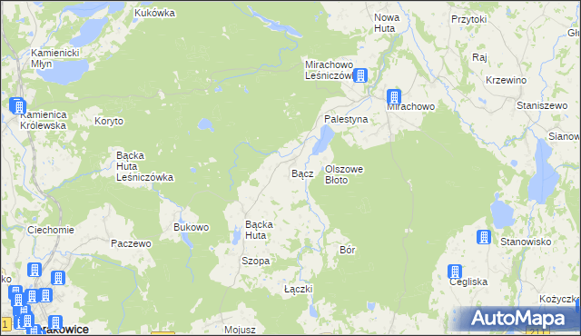 mapa Bącz, Bącz na mapie Targeo