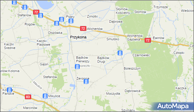 mapa Bądków Drugi, Bądków Drugi na mapie Targeo