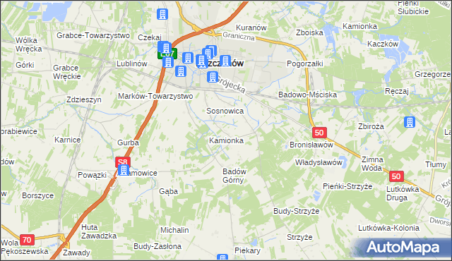 mapa Badowo-Dańki, Badowo-Dańki na mapie Targeo
