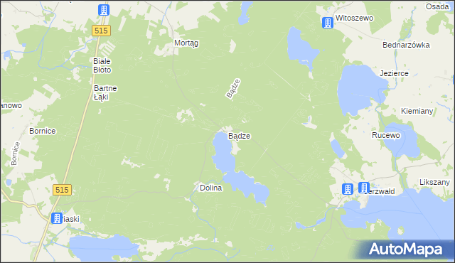 mapa Bądze gmina Stary Dzierzgoń, Bądze gmina Stary Dzierzgoń na mapie Targeo