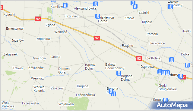 mapa Bąków Górny, Bąków Górny na mapie Targeo