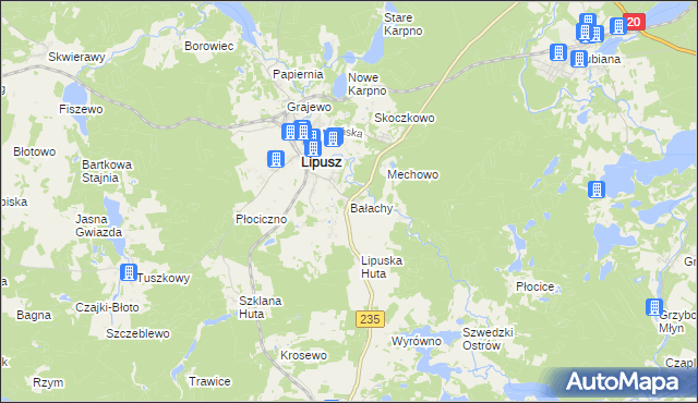 mapa Bałachy, Bałachy na mapie Targeo