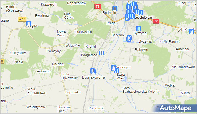 mapa Bałdrzychów, Bałdrzychów na mapie Targeo