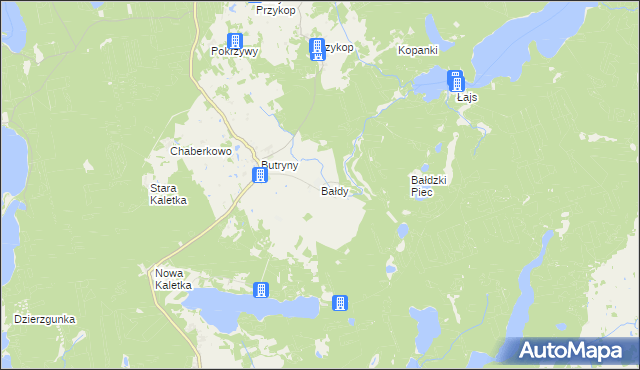 mapa Bałdy, Bałdy na mapie Targeo