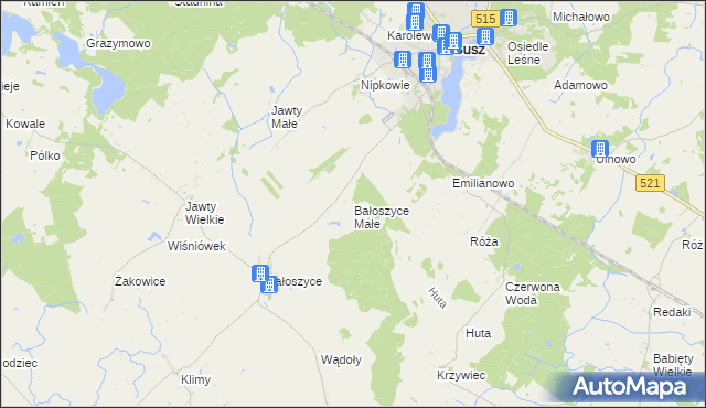 mapa Bałoszyce Małe, Bałoszyce Małe na mapie Targeo