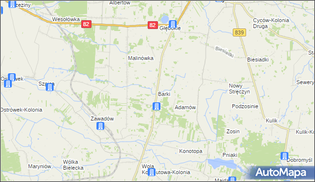 mapa Barki, Barki na mapie Targeo