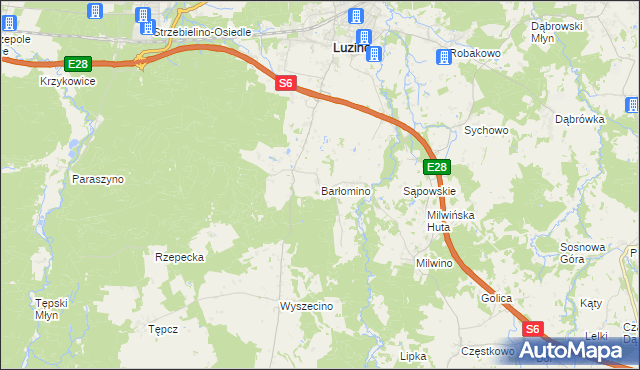 mapa Barłomino, Barłomino na mapie Targeo