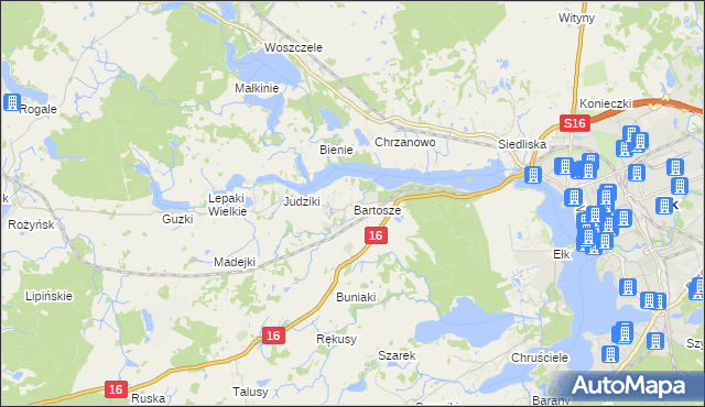 mapa Bartosze, Bartosze na mapie Targeo