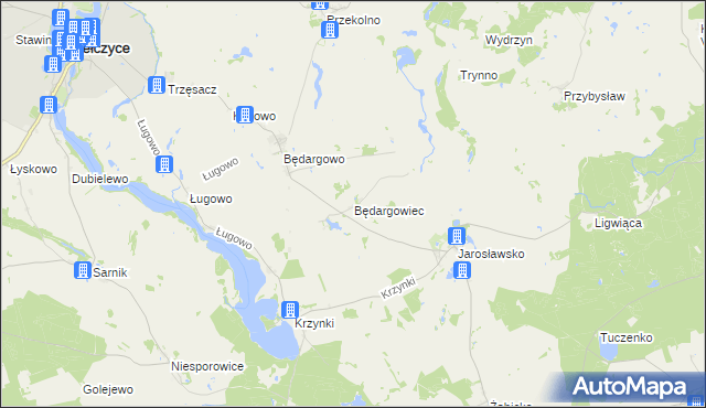 mapa Będargowiec, Będargowiec na mapie Targeo