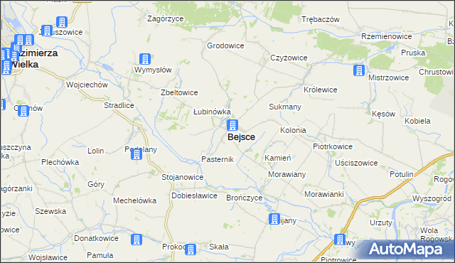 mapa Bejsce, Bejsce na mapie Targeo