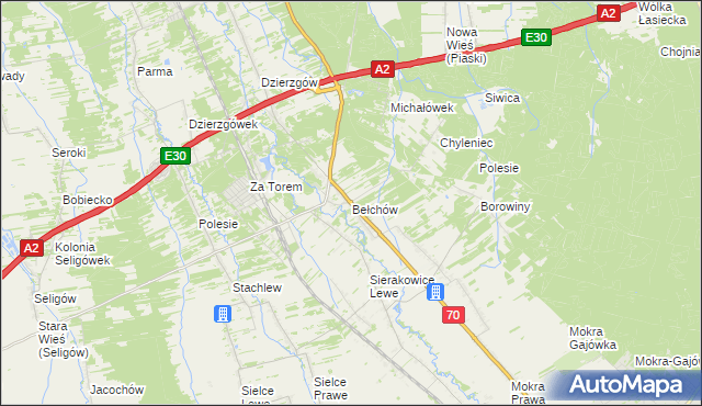 mapa Bełchów, Bełchów na mapie Targeo