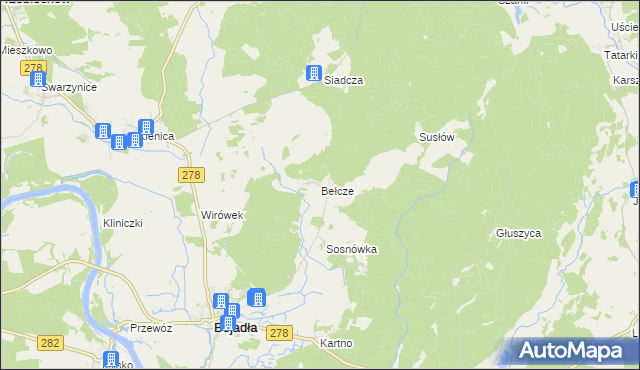 mapa Bełcze, Bełcze na mapie Targeo