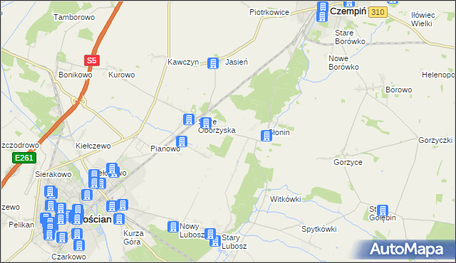 mapa Betkowo, Betkowo na mapie Targeo