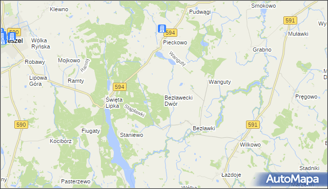 mapa Bezławecki Dwór, Bezławecki Dwór na mapie Targeo