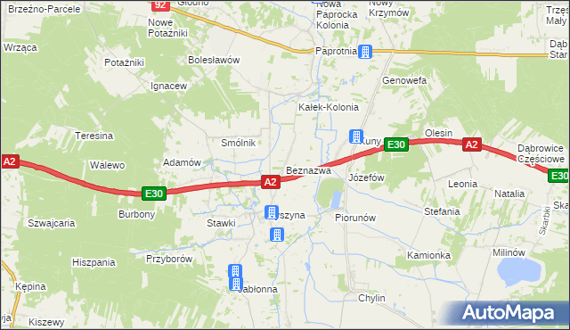 mapa Beznazwa, Beznazwa na mapie Targeo